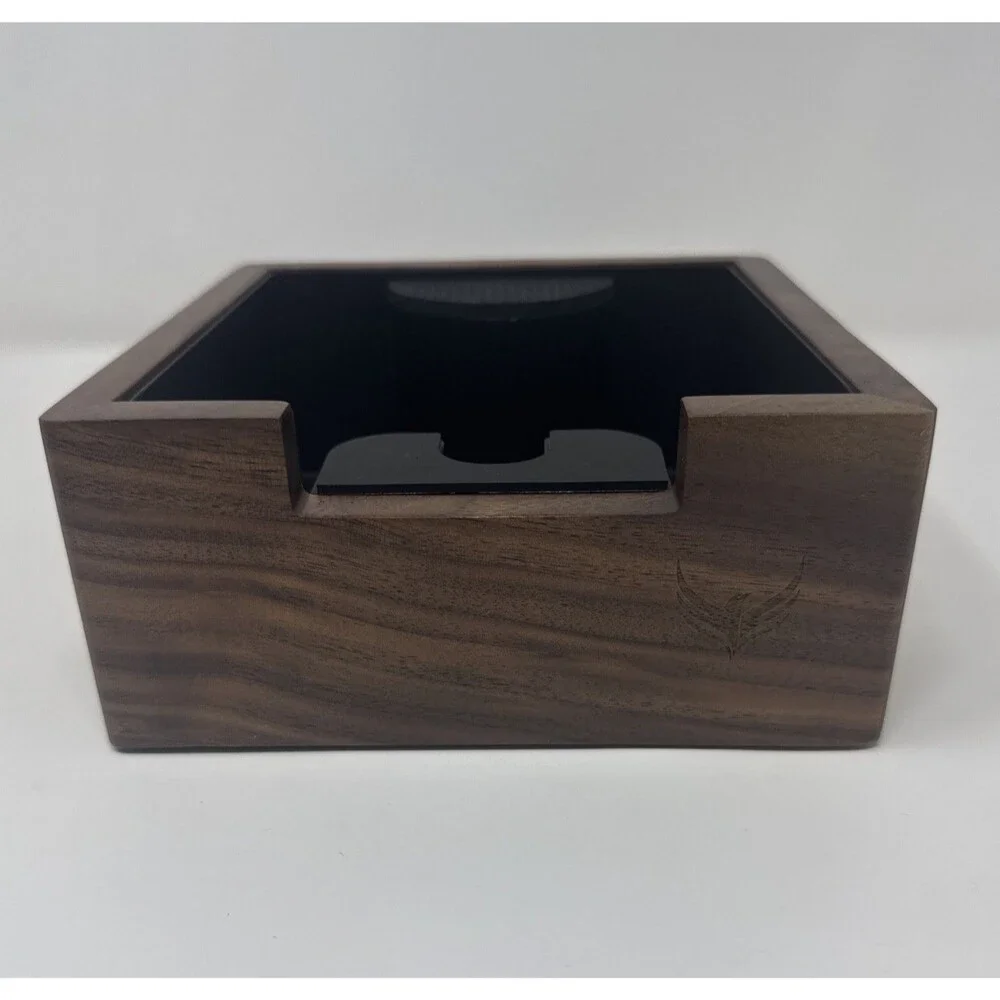Rosewood Espresso Knock Box Portafilter Tamping Stand with Shock-Absorbing.